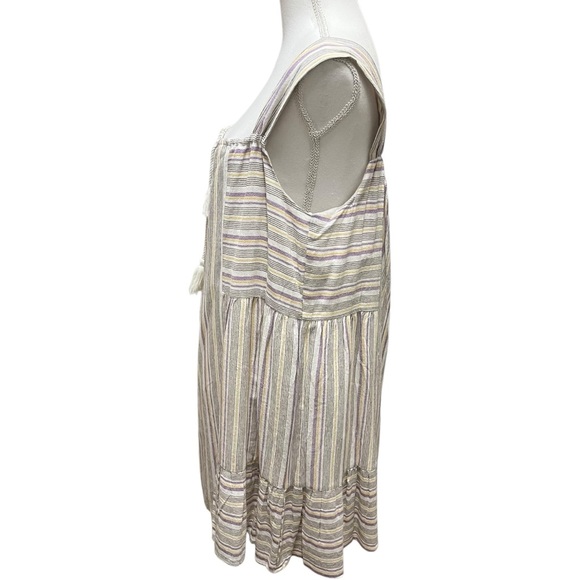 Gilli Striped Sundress Mini w/ Tassel 100% Cotton Size Medium NWT Beach Coastal - Picture 4 of 11